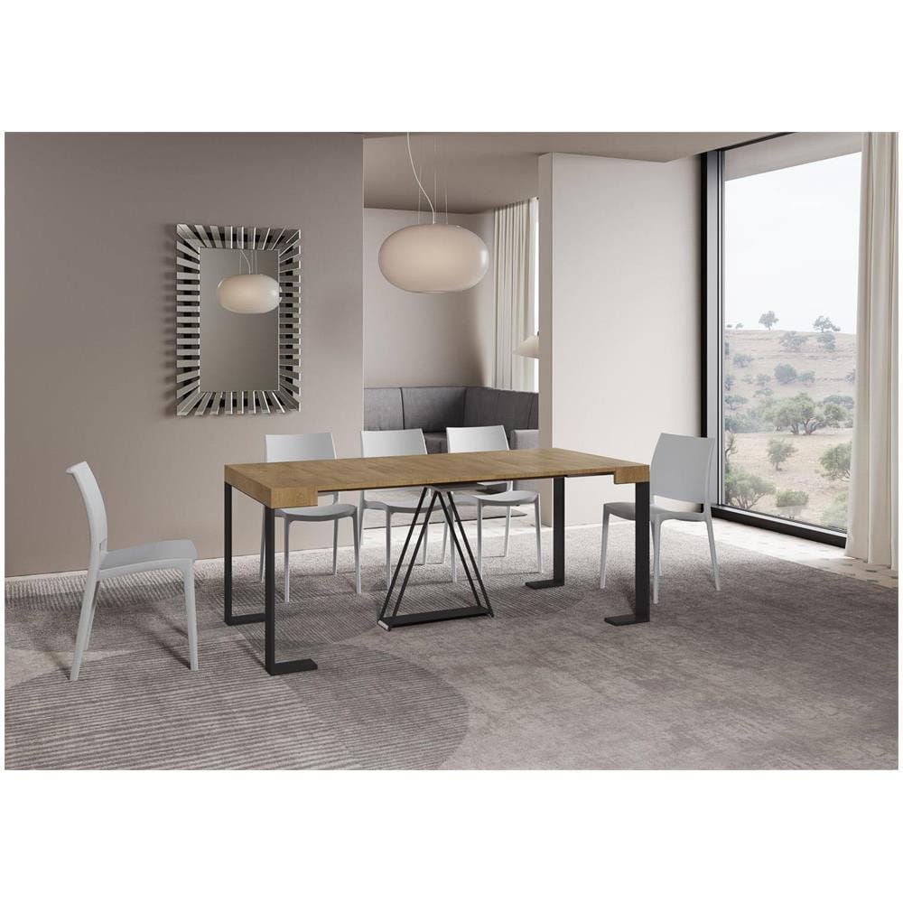 Consolle allungabile 90x40/196 cm Zamat Small quercia natura telaio antracite - Foto 3