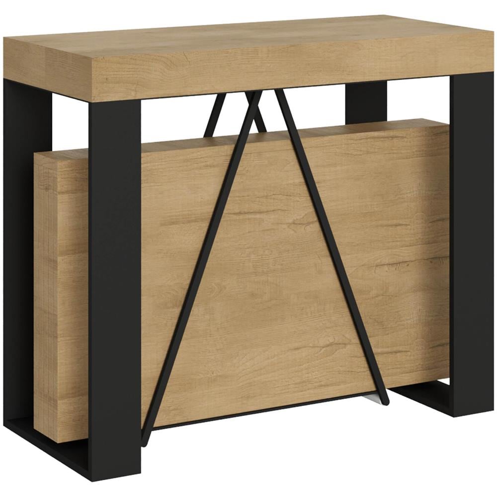 Consolle allungabile 90x40/196 cm Zamat Small quercia natura telaio antracite - Foto 1