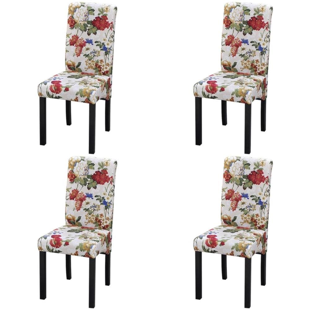 Set 4 Sedie Da Tavola In Legno Con Design Floreale - Foto 1