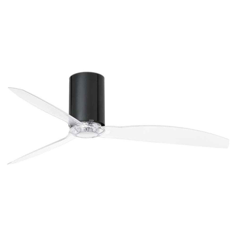 Ventilatore Nero Brillante Con Pale Trasparenti Motore Dc Per Risparmiare Sulla Bolletta Elettrica Corpo In Acciaio E 3 Pale Trasparenti In Policarbonato Diametro 128cm Per Stanze Fino A 18mq Telecomando A 6 Velocità Ventilatore Senza Luce Per Soffitto - Foto 1