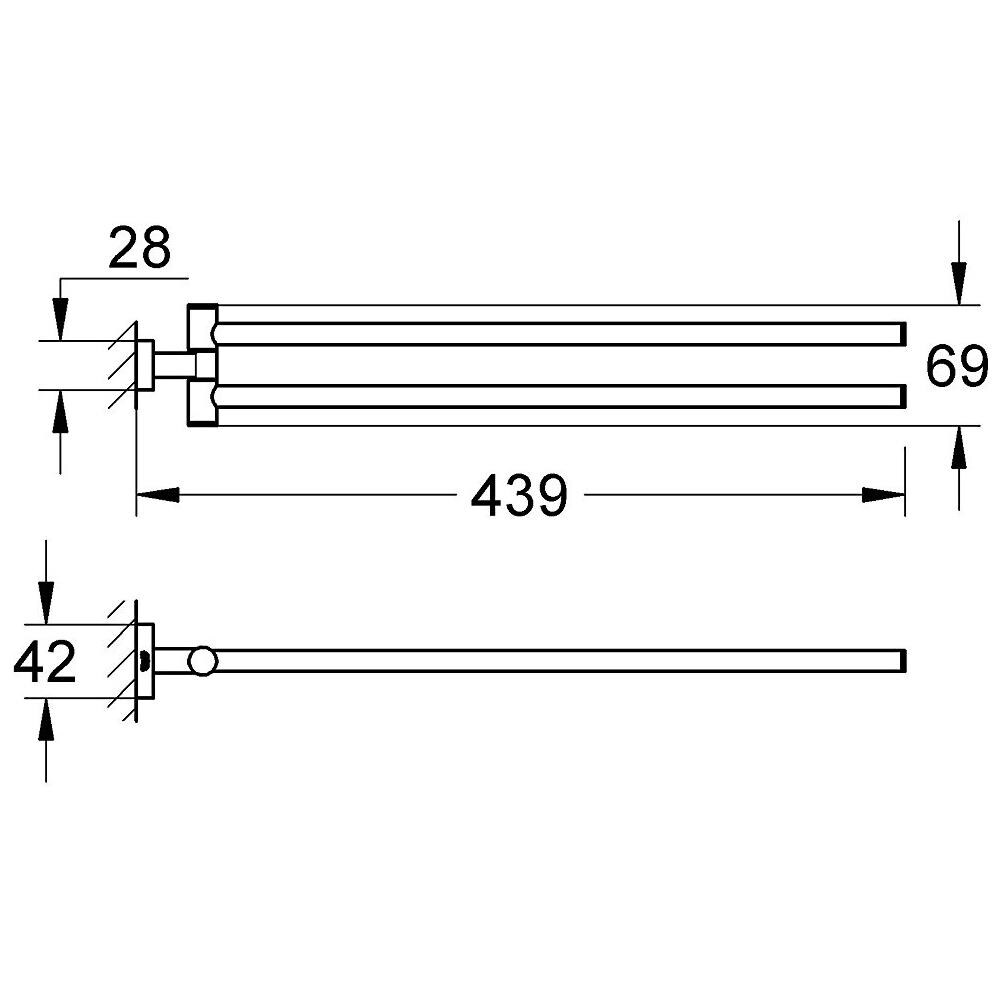 Portasalviette Doppio Snodato Essentials Cube 40624001 Cromo - Foto 4