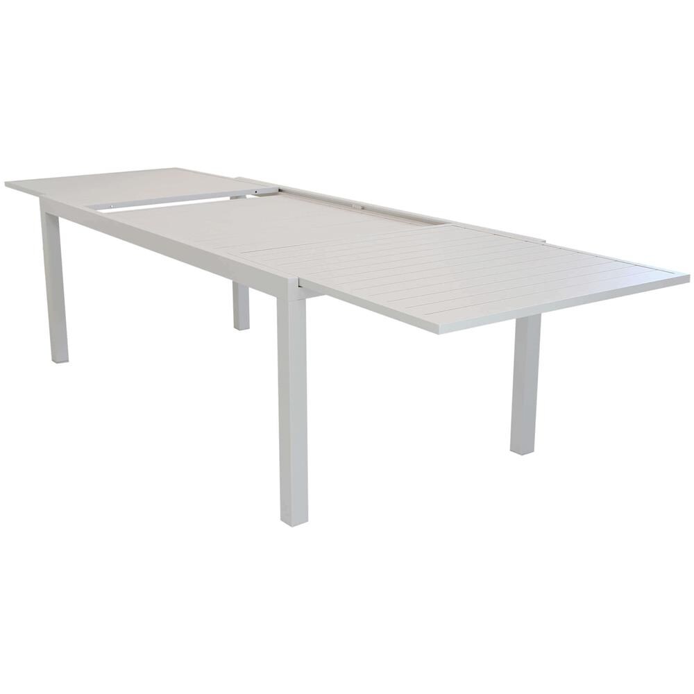 Set Tavolo Giardino Allungabile Rettangolare 200/300 X 100 Con 6 Sedie E 2 Poltrone In Alluminio Tortora Per Esterno - Foto 3