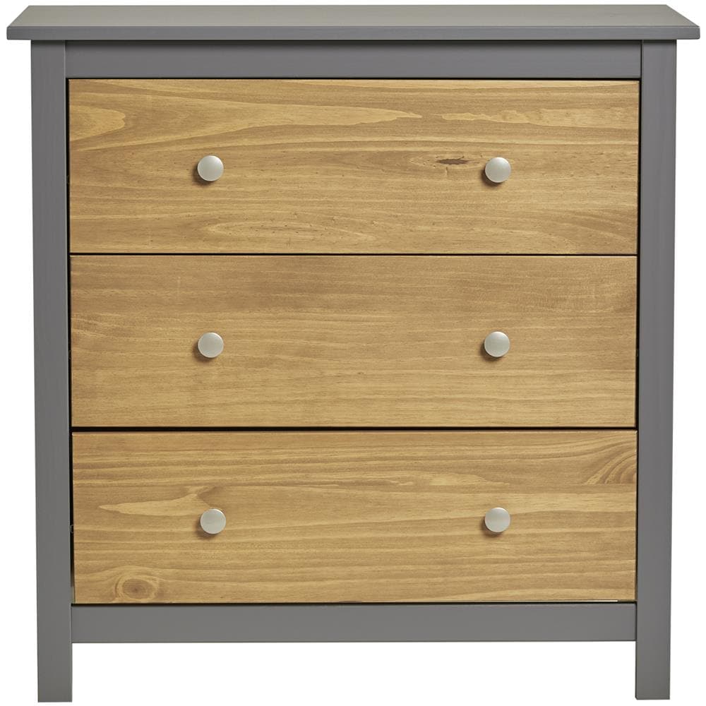 Vs Venta-stock Bonnie Cassettiera 3 Cassetti Grigio, 79 X 40 X 80 Cm - Foto 2