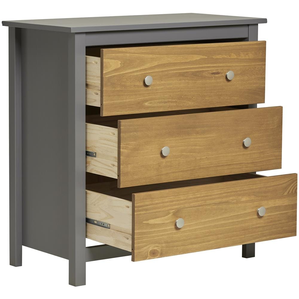 Vs Venta-stock Bonnie Cassettiera 3 Cassetti Grigio, 79 X 40 X 80 Cm - Foto 4