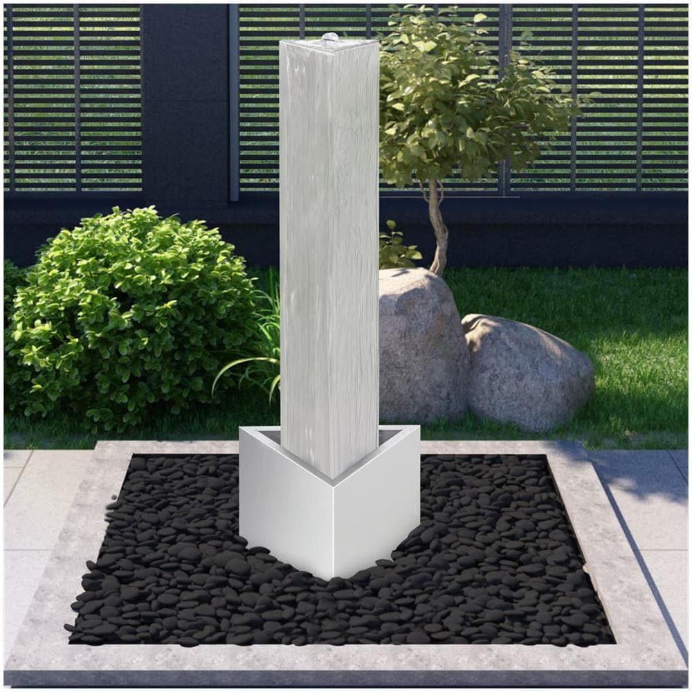 Fontana Da Giardino Argento 37,7x32,6x110 Cm In Acciaio Inox - Foto 1