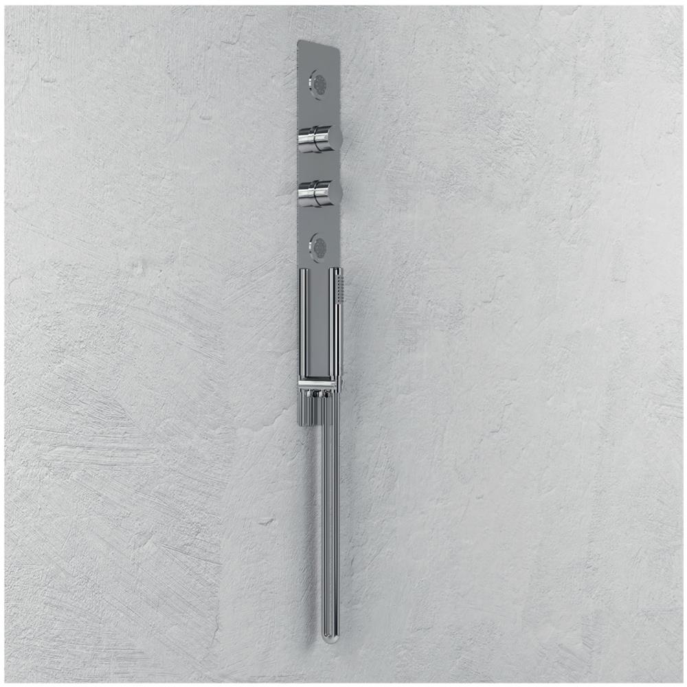 Wall Kit A Parete Da Incasso A Muro Acciaio Inox Cromato Lucido Deviatore Doccetta Doccia - Foto 3