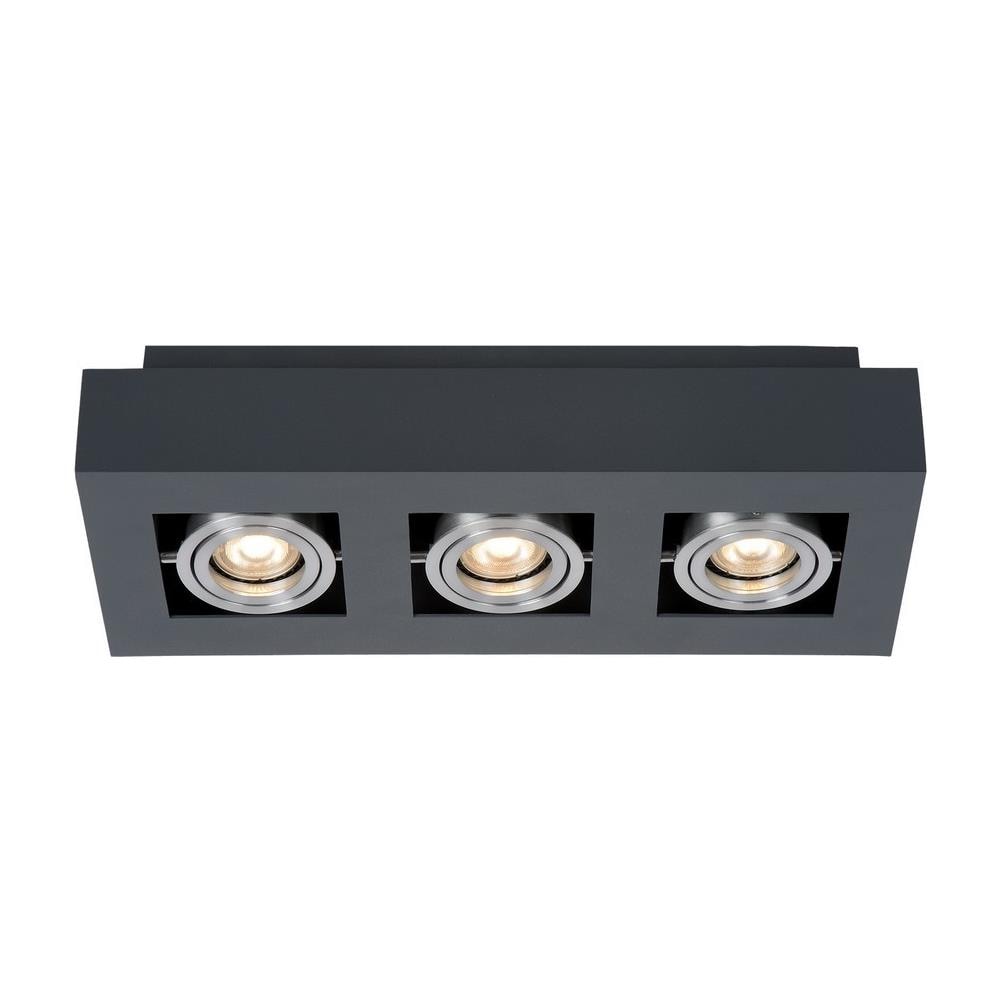 Luce Moderna In Alluminio Nero A Montaggio Superficiale 3, Gu10 - Foto 1