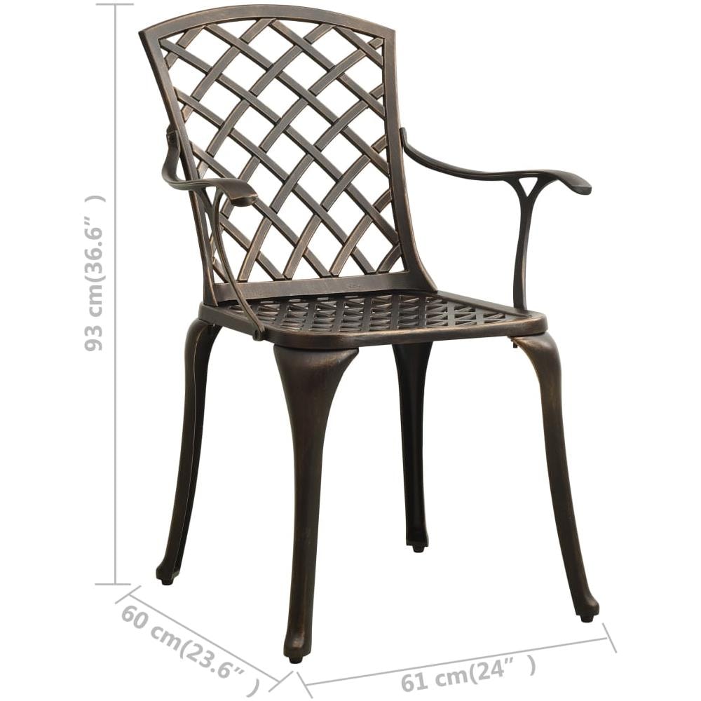 Sedie Da Giardino 4 Pz In Alluminio Pressofuso Bronzo - Foto 8