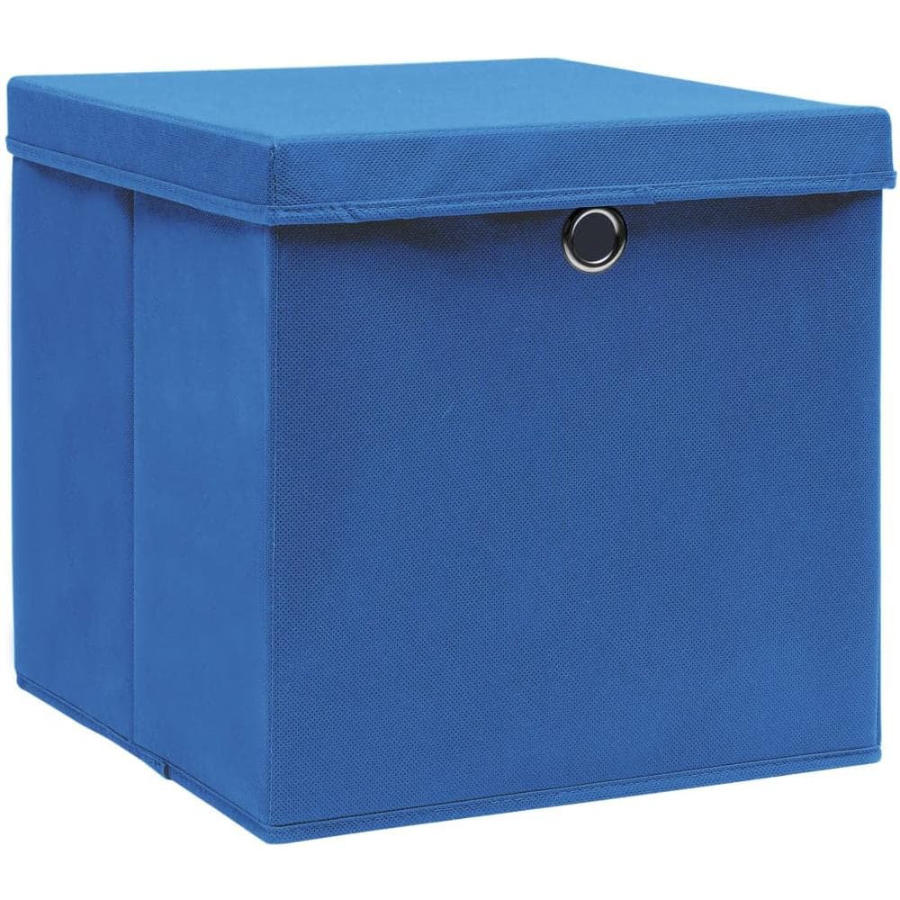 Contenitori con Coperchi 4 pz 28x28x28 cm Blu - Foto 3