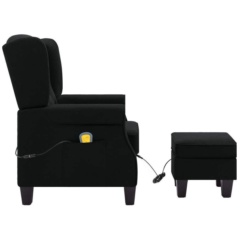Poltrona Massaggiante con Poggiapiedi Nera in Tessuto - Foto 2