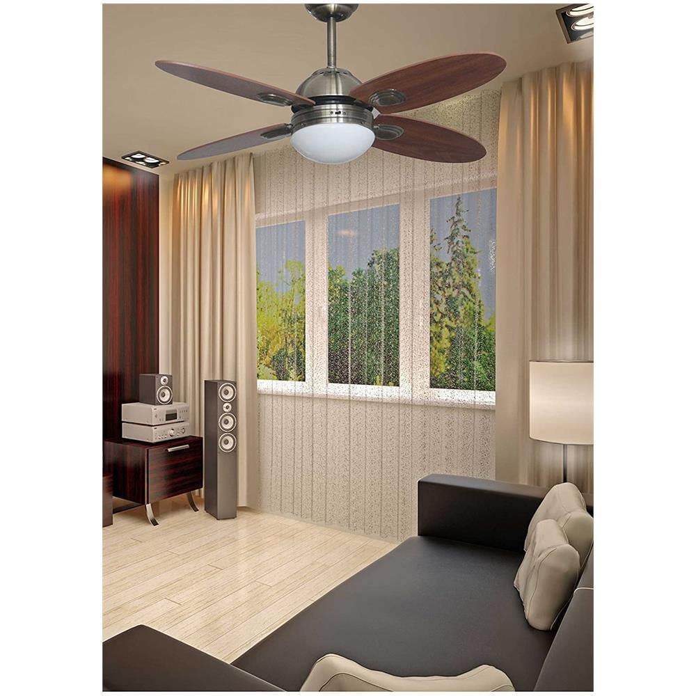 ?5704 Ventilatori Da Soffittotelecomando E27 60 W Bronzo Antico Metallo Led Oro - Foto 2