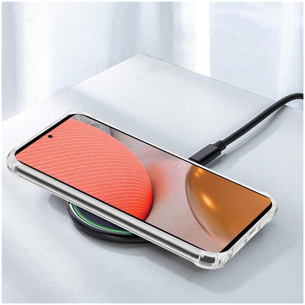Custodia E 2x Vetro Di Protezione Temperato Compatibile Con Samsung Galaxy A72 4g / 5g In Transparente - Coperchio Protettivo Ibrido Con Bordo In Silicone Tpu E Retro In Vetro Acrilico - Foto 6