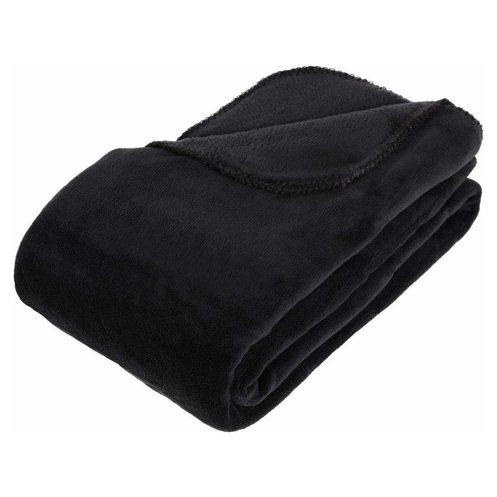 Coperta Calda In Microfibra, 180 X 230 Cm, Colore: Nero - Foto 1