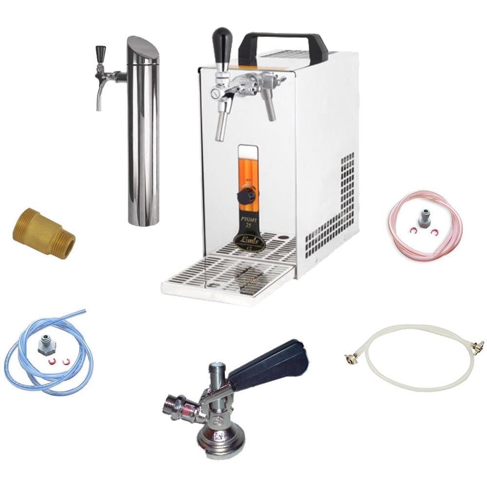Set Completo Sotto Banco - Spillatore Birra Pygmy 25 / K Con Pompa A Membrana, Raffreddatore A Secco In Acciaio Inox A 1 Linea, 35 Litri / H, Incl. Torre Di Erogazione, Green Line - Foto 1