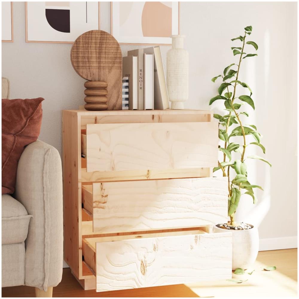 Credenza 60x34x75 Cm In Legno Massello Di Pino - Foto 3