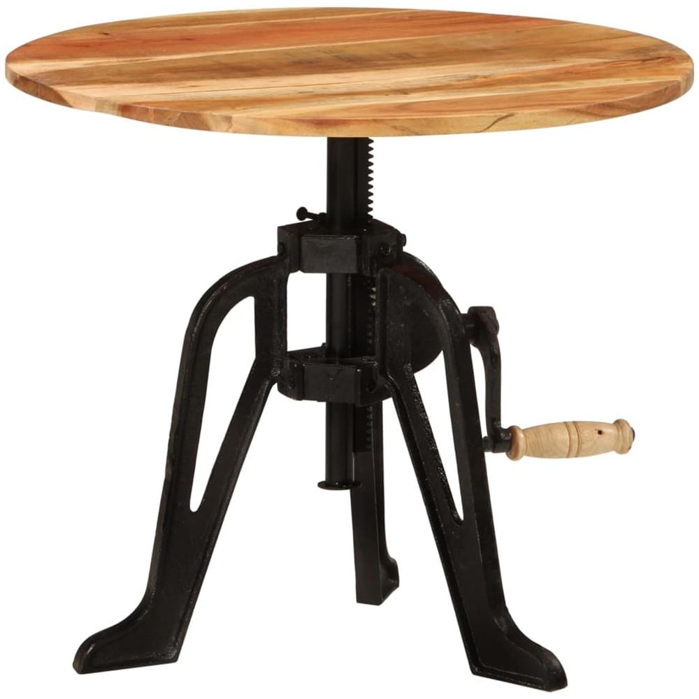 Tavolino 60x (42-62) Cm In Legno Massello Di Acacia E Ghisa - Foto 1