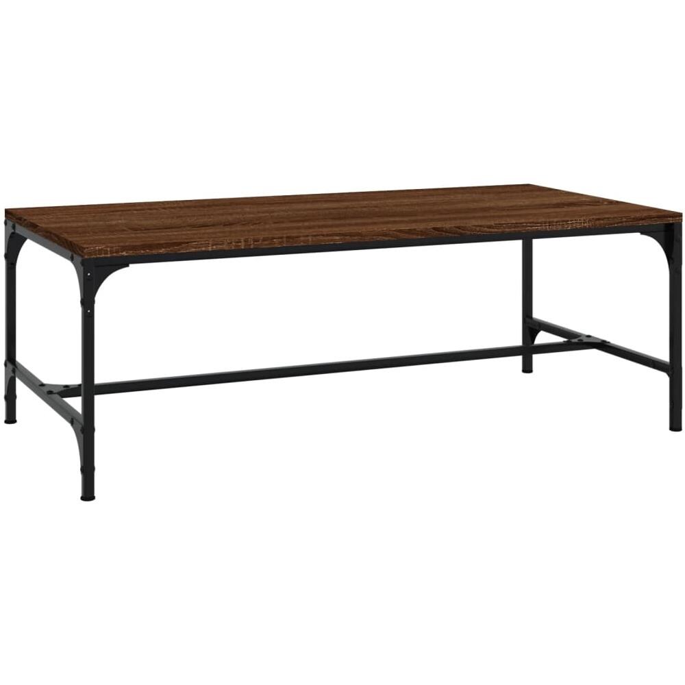 Tavolino Da Salotto Rovere Marrone100x50x35cm Legno Multistrato - Foto 2
