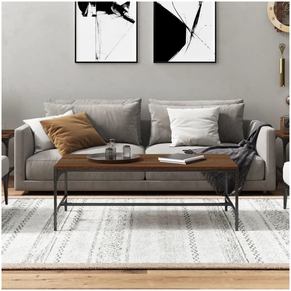 Tavolino Da Salotto Rovere Marrone100x50x35cm Legno Multistrato - Foto 3