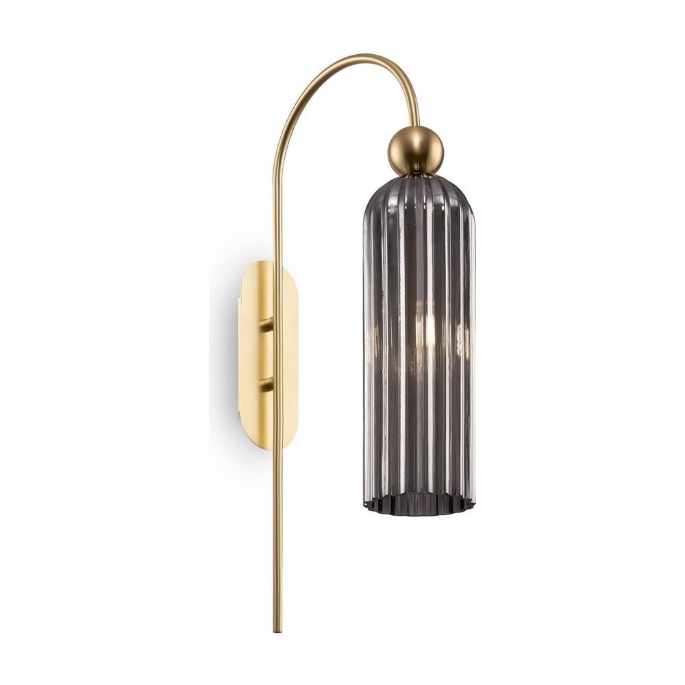 Applique Contemporanea Antic Metallo Oro 1 Luci Diffusore In Vetro Colore Grigio - Foto 1