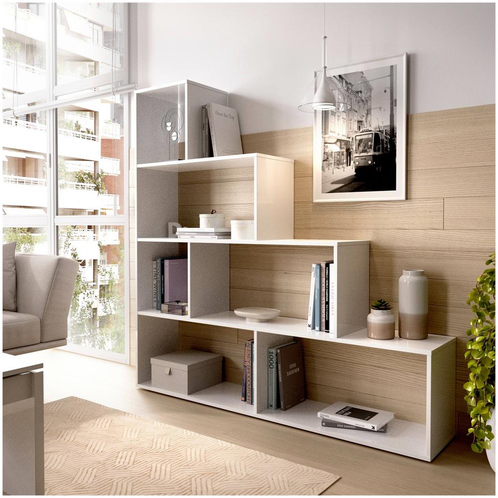 Libreria Orsaro, Scaffale Da Ufficio Multiuso, Mobile Biblioteca Portalibri A 6 Ripiani, 145x29h145 Cm, Bianco - Foto 1