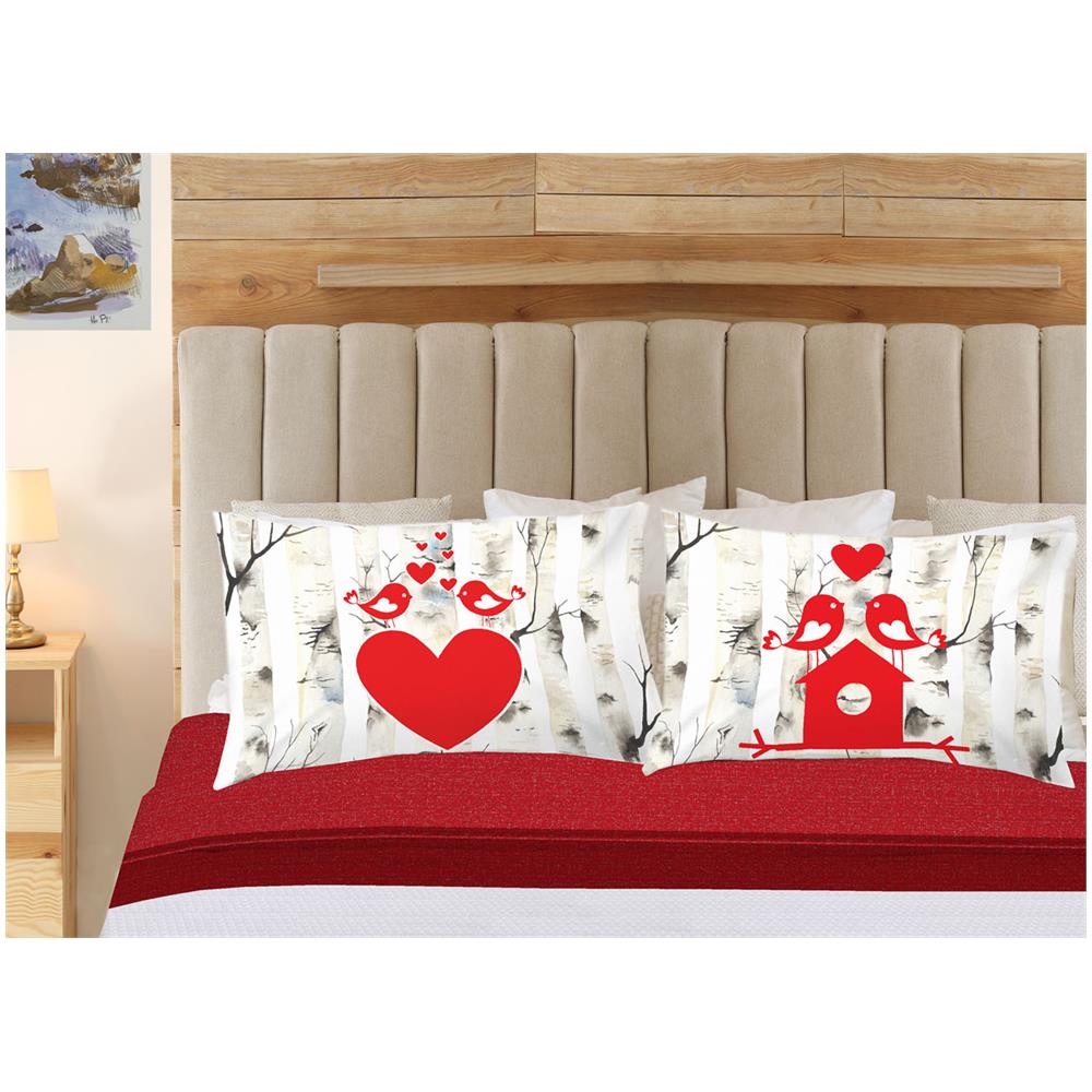 Completo Lenzuola In 100% Cotone Linea Digitale Spin-off Disegni Vari Matrimoniale Birds - Foto 1