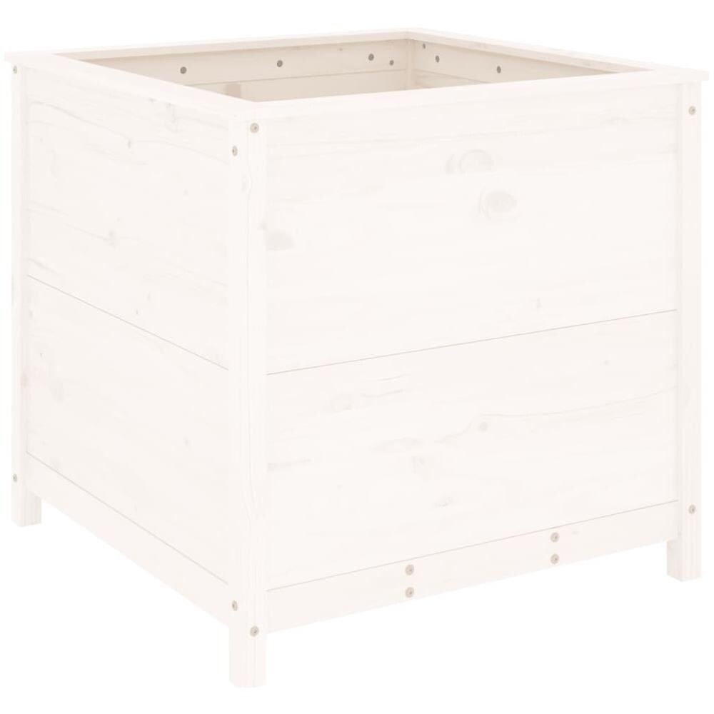Fioriera Da Giardino Bianca 82,5x82,5x78cm Legno Massello Pino - Foto 2
