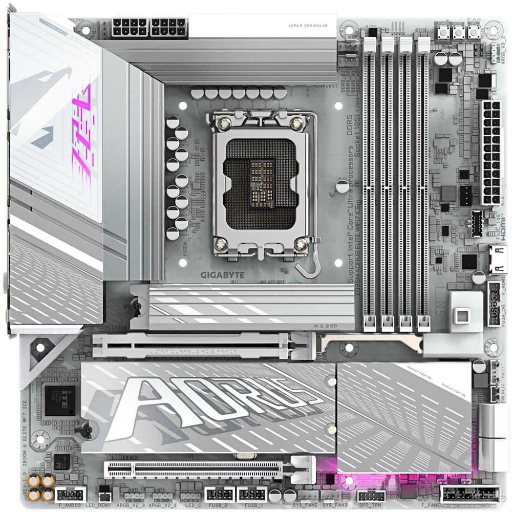 Scheda Madre Z890M AORUS ELITE WIFI7 ICE Socket LGA 1851 Chipset Z890 ATX - Foto 2