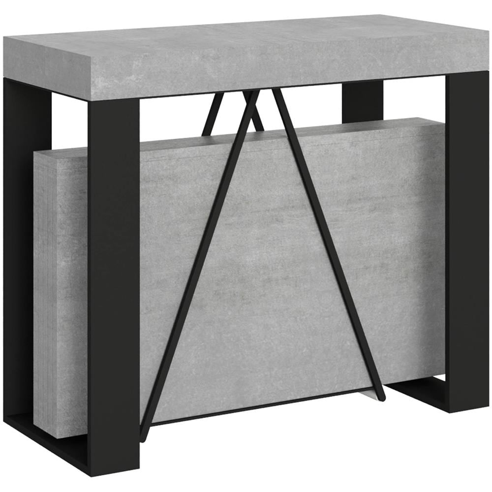 Consolle allungabile 90x40/196 cm Zamat Small cemento telaio antracite - Foto 1
