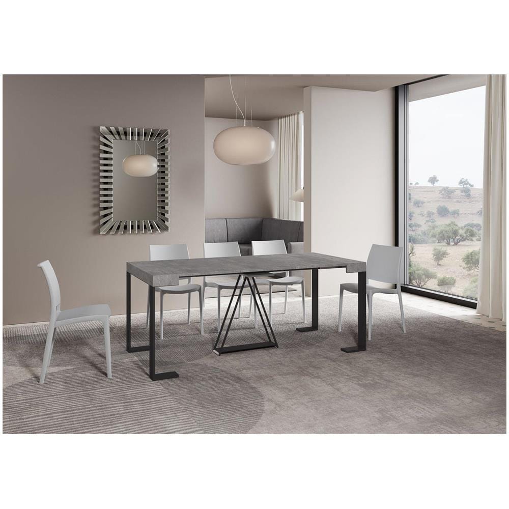 Consolle allungabile 90x40/196 cm Zamat Small cemento telaio antracite - Foto 3