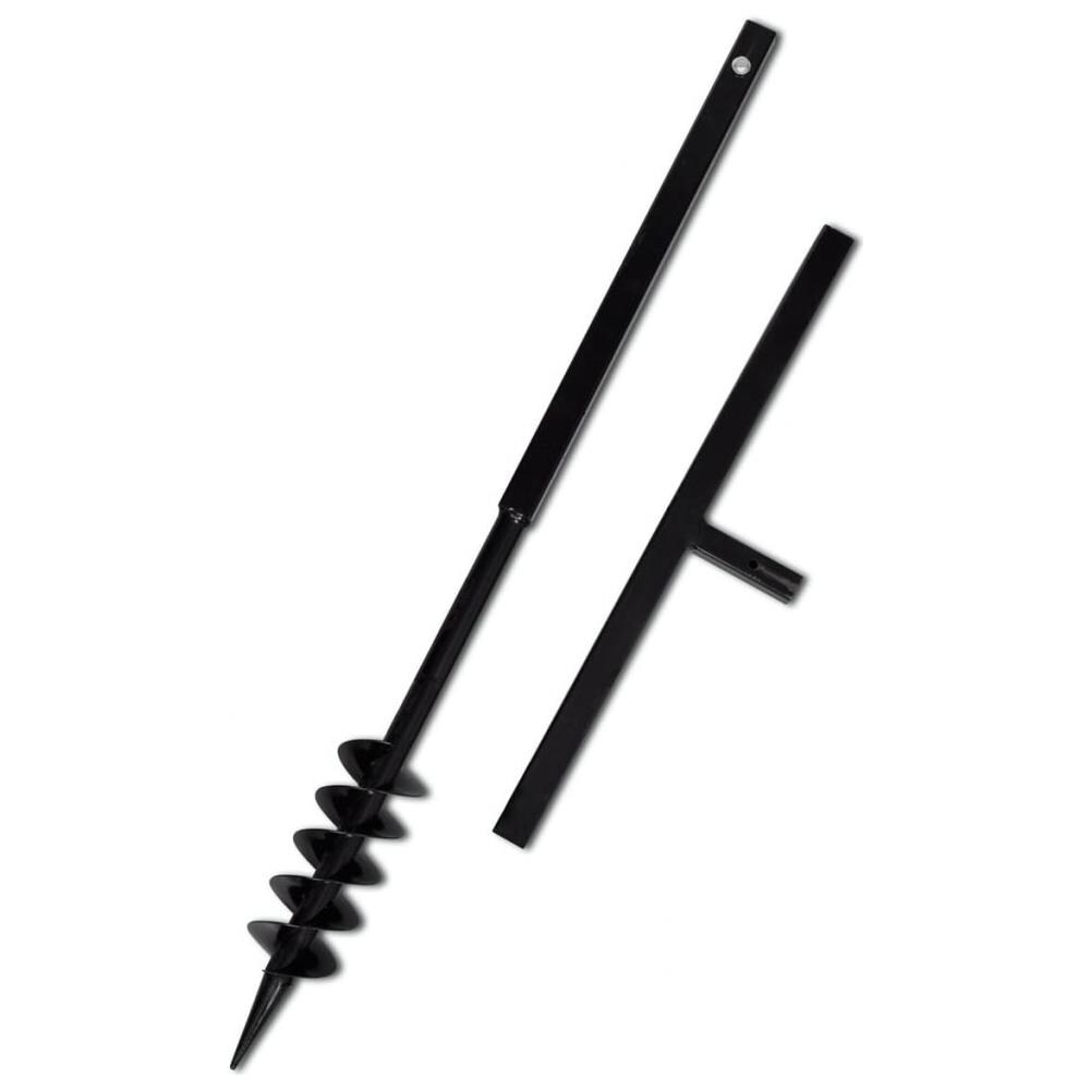 Trapano Terra Con Maniglia 80 Millimetri Doppia Spirale Acciaio Nero - Foto 1