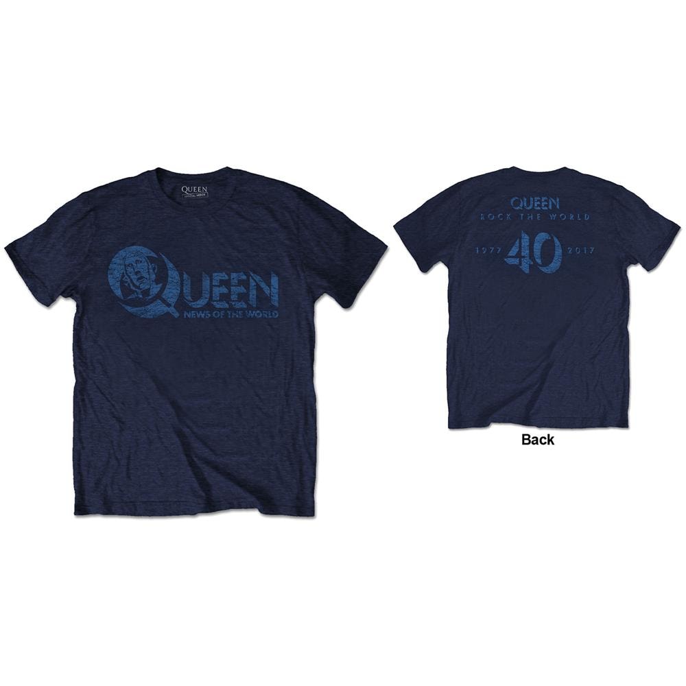 Queen - News Of The World 40Th Vintage Logo (Back Print) (T-Shirt Unisex Tg. M) - Foto 1