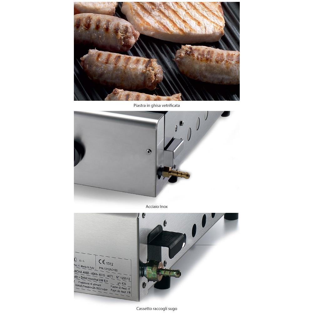 Doppia Piastra Di Cottura In Ghisa A Gas Gpl E Metano Ompagrill Plancha Double 4069 / cover / m - Foto 2