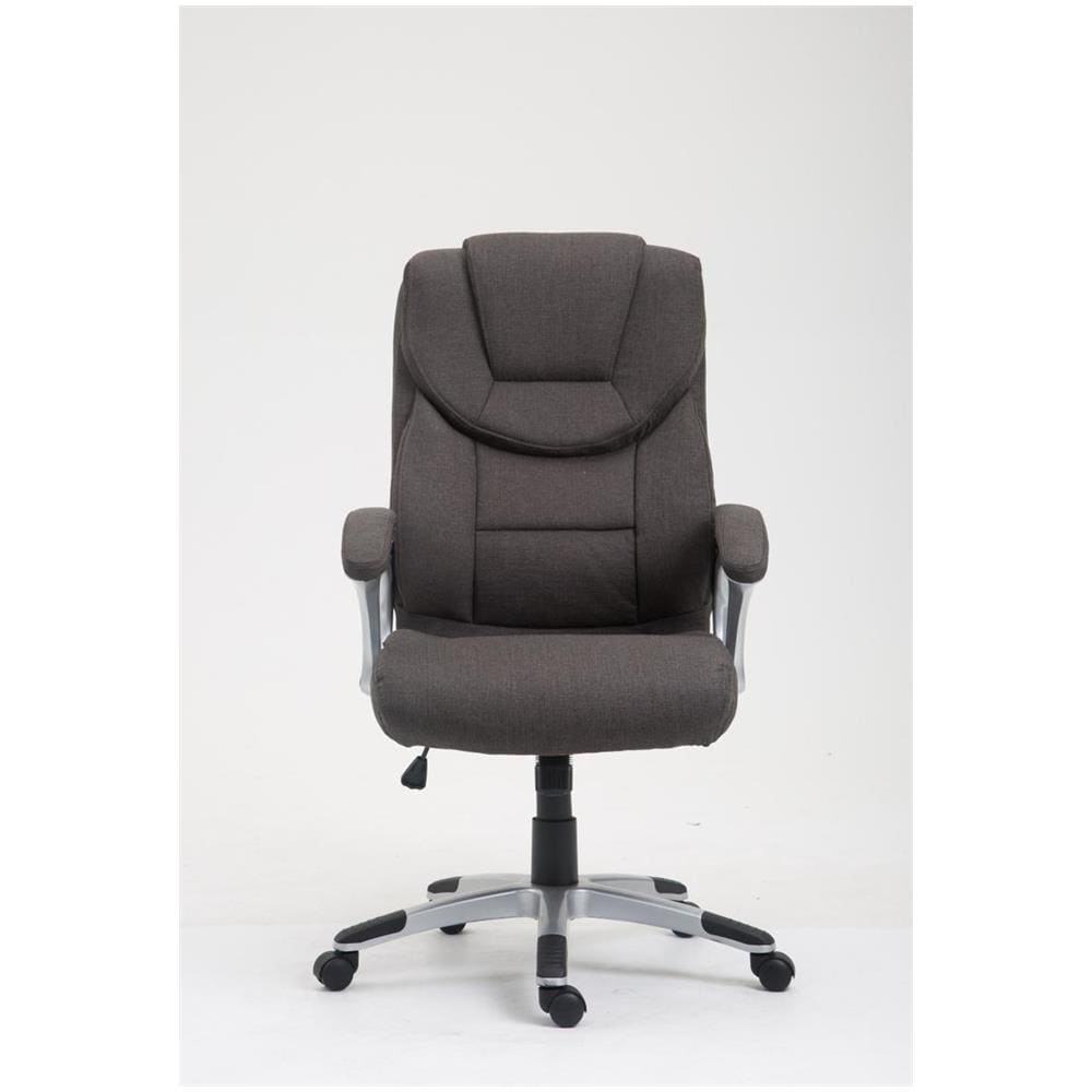 Sedia da Ufficio XL Texas V2, in Tessuto, Sedia presidenziale, meccanismo di Oscillazione, Super Imbottita, Max capacità di carico 180 kg, Girevole, con braccioli, Alto Schienale Grigio Scuro - Foto 2