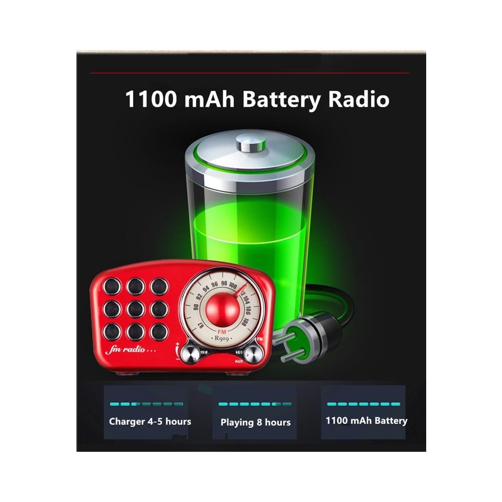 Altoparlante Bluetooth Mini Design Retrò E Radio Fm R919-b - Foto 2