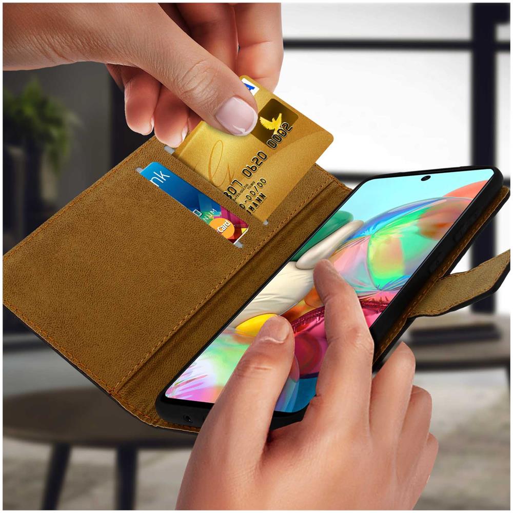 Custodia Samsung Galaxy A51 Fodera In Pelle Guscio Funzione Supporto Nera - Foto 5