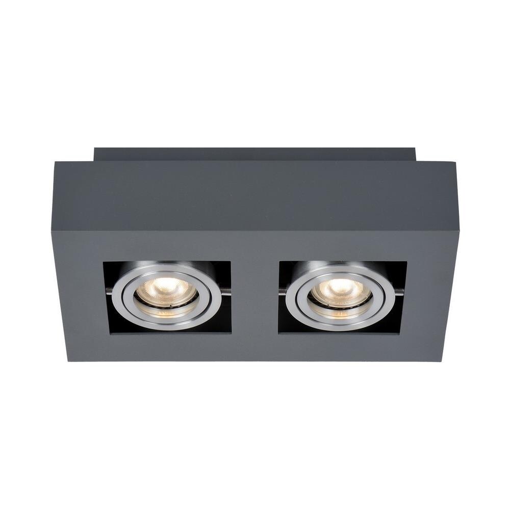 Luce Moderna In Alluminio Nero A Montaggio Superficiale 2, Gu10 - Foto 1