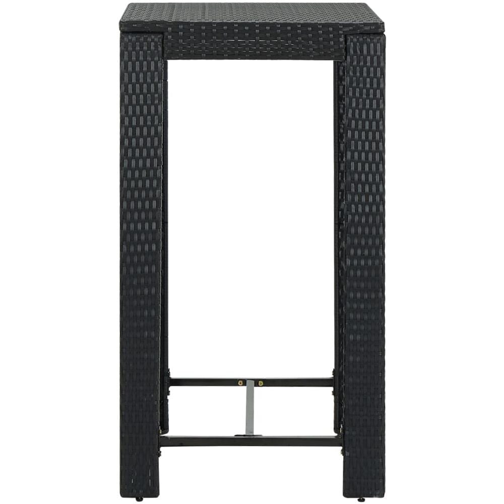 Set Bar Da Giardino 3 Pz Con Cuscini Polyrattan Nero - Foto 8