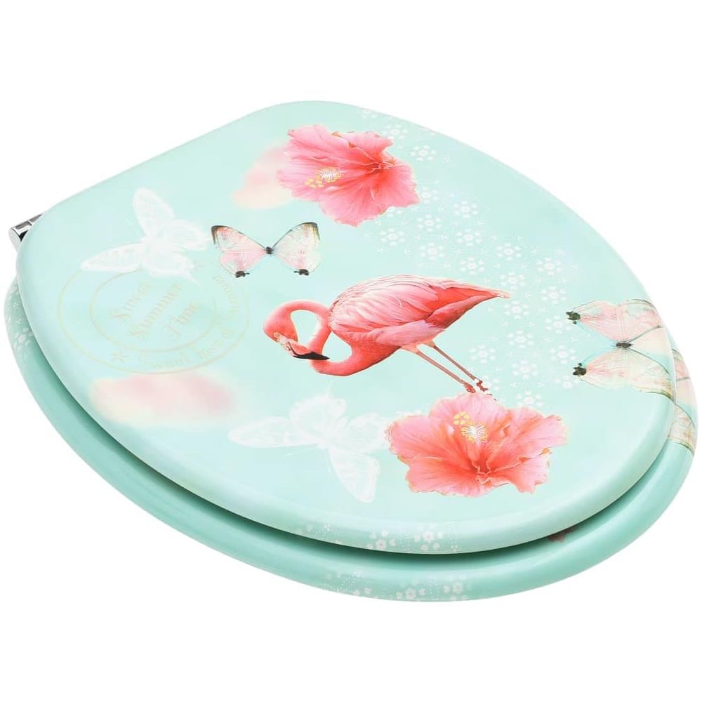 Tavolette WC con Coperchi 2 pz in MDF Design Fenicottero - Foto 2