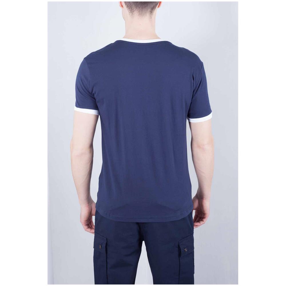 Uomo - T-shirt Signature In Cotone Blu Navy - Foto 3