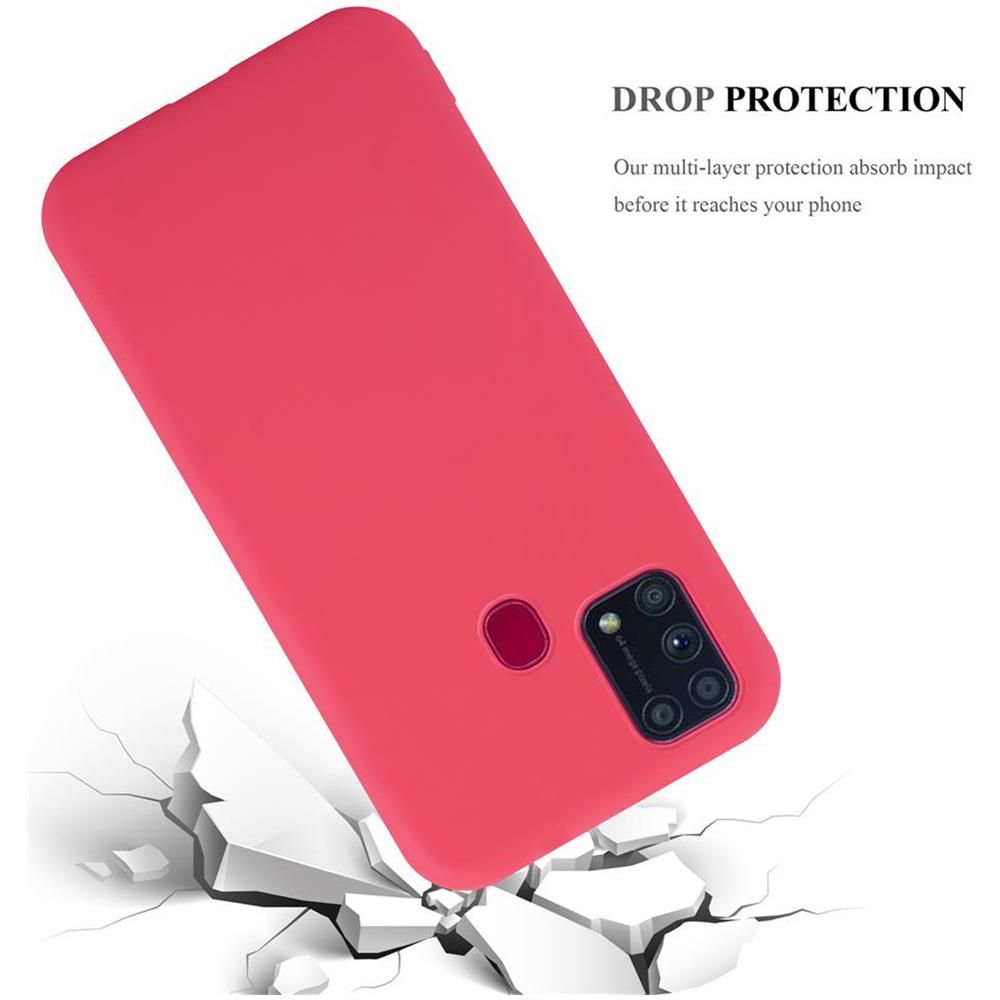 Custodia Compatibile Con Samsung Galaxy M31 In Candy Rosso - Coperchio Protettivo In Silicone Tpu Flessibile - Foto 8