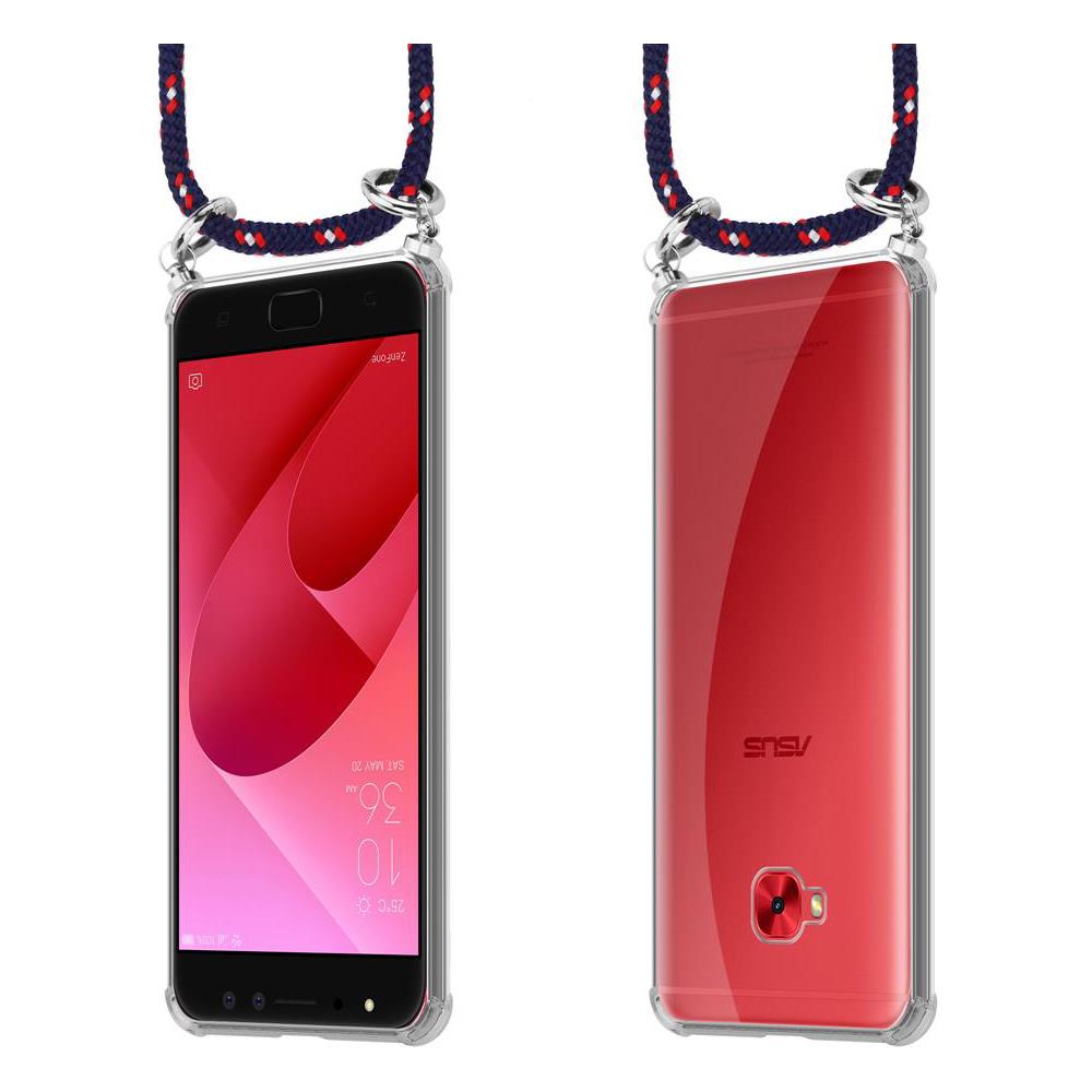 Catena Di Telefoni Cellulari Compatibile Con Asus Zenfone 4 Selfie Pro In Blu Rosso Bianco À Pois - Coperchio Protettivo In Silicone Con Anelli D'argento, Cinturino In Corda E Custodia Staccabile - Foto 8