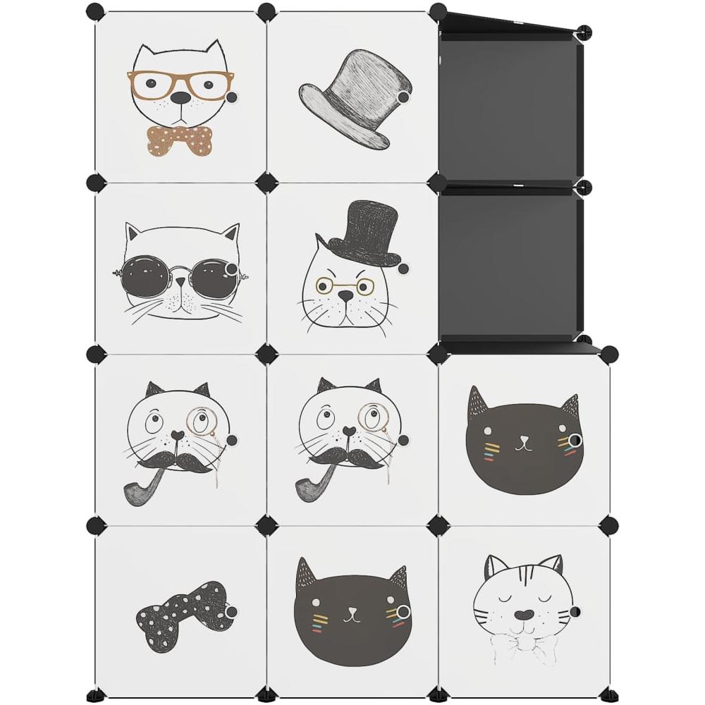 Scaffale Portaoggetti Per Bambini Con 10 Cubi Neri In Pp - Foto 3