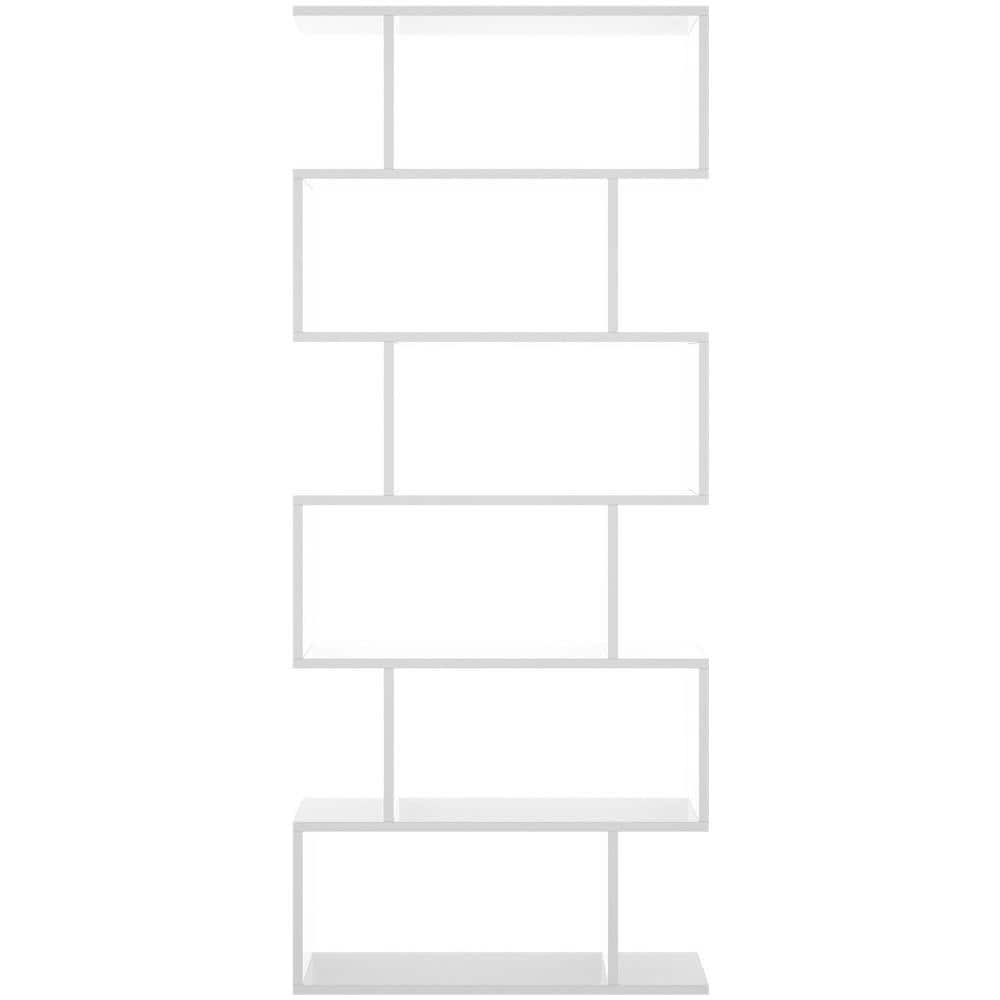 Libreria Misma, Scaffale Da Ufficio Multiuso, Mobile Biblioteca Portalibri A 6 Ripiani, 80x25h190 Cm, Bianco - Foto 4