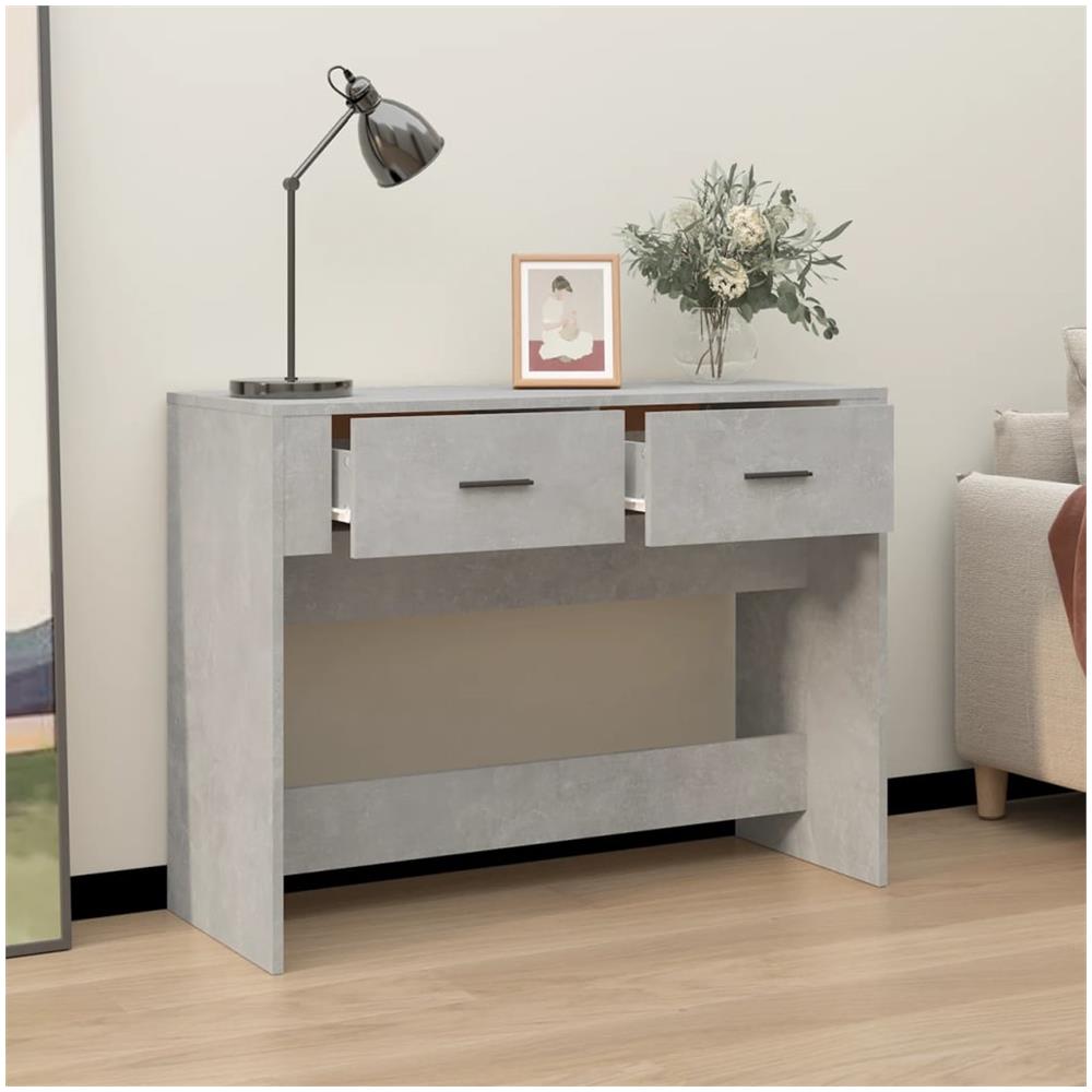 Tavolino Consolle Grigio Cemento 100x39x75 Cm Legno Multistrato - Foto 3