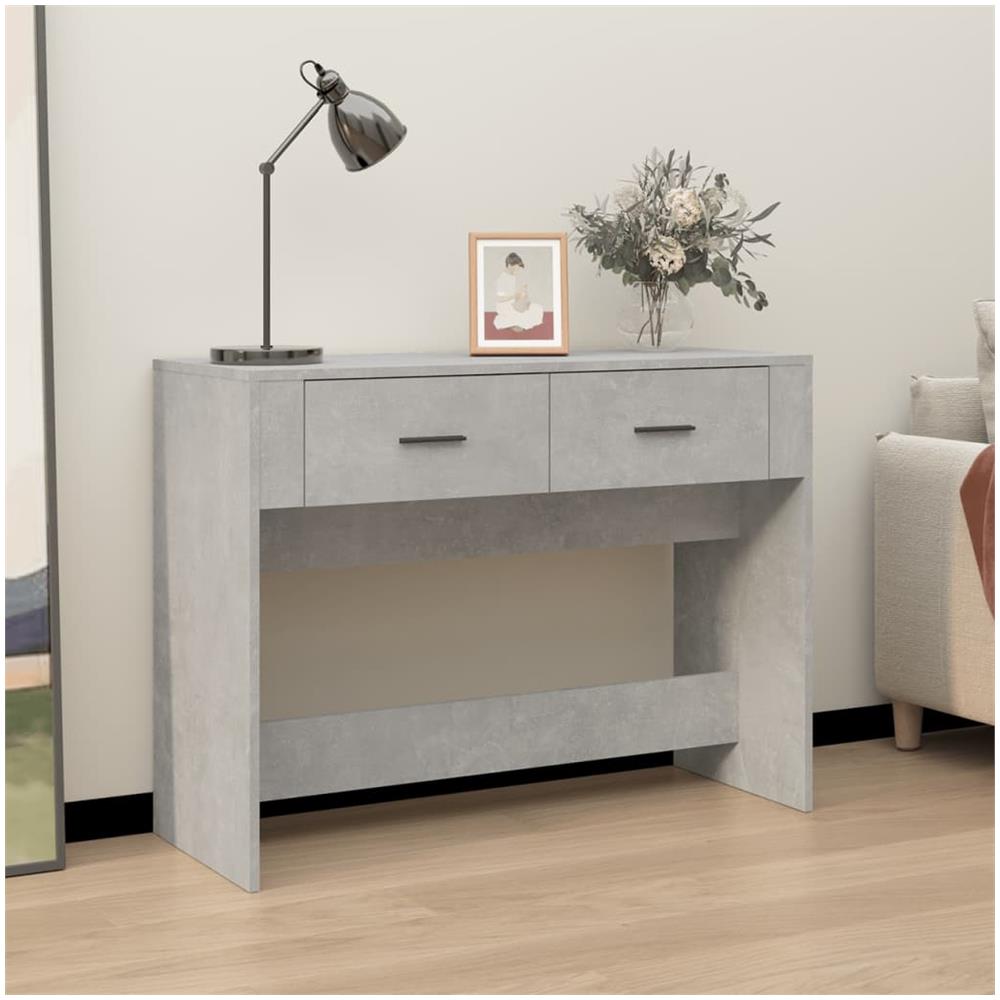 Tavolino Consolle Grigio Cemento 100x39x75 Cm Legno Multistrato - Foto 1