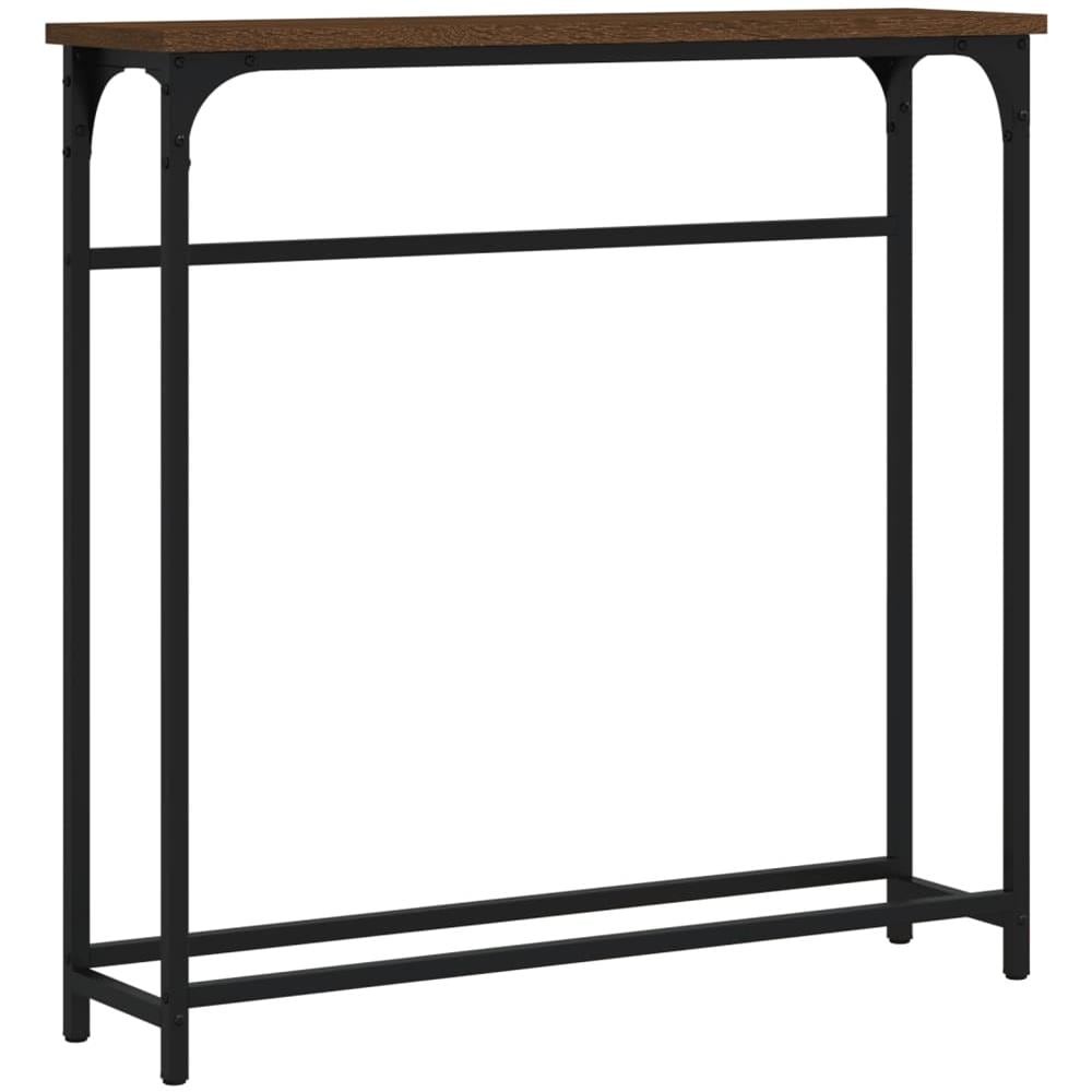 Tavolino Consolle Rovere Marrone 75x19,5x75cm Legno Multistrato - Foto 2