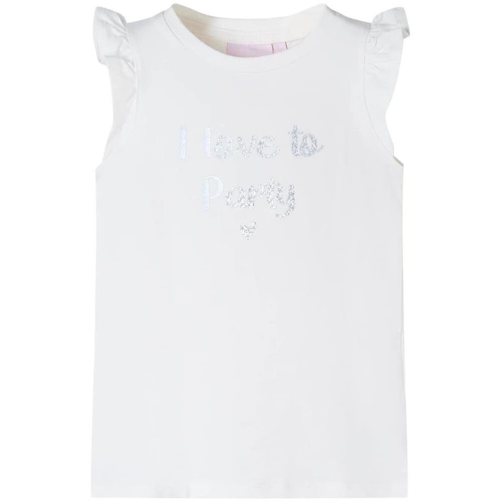 Maglietta da Bambina con Maniche a Volant Bianca 140 - Foto 1