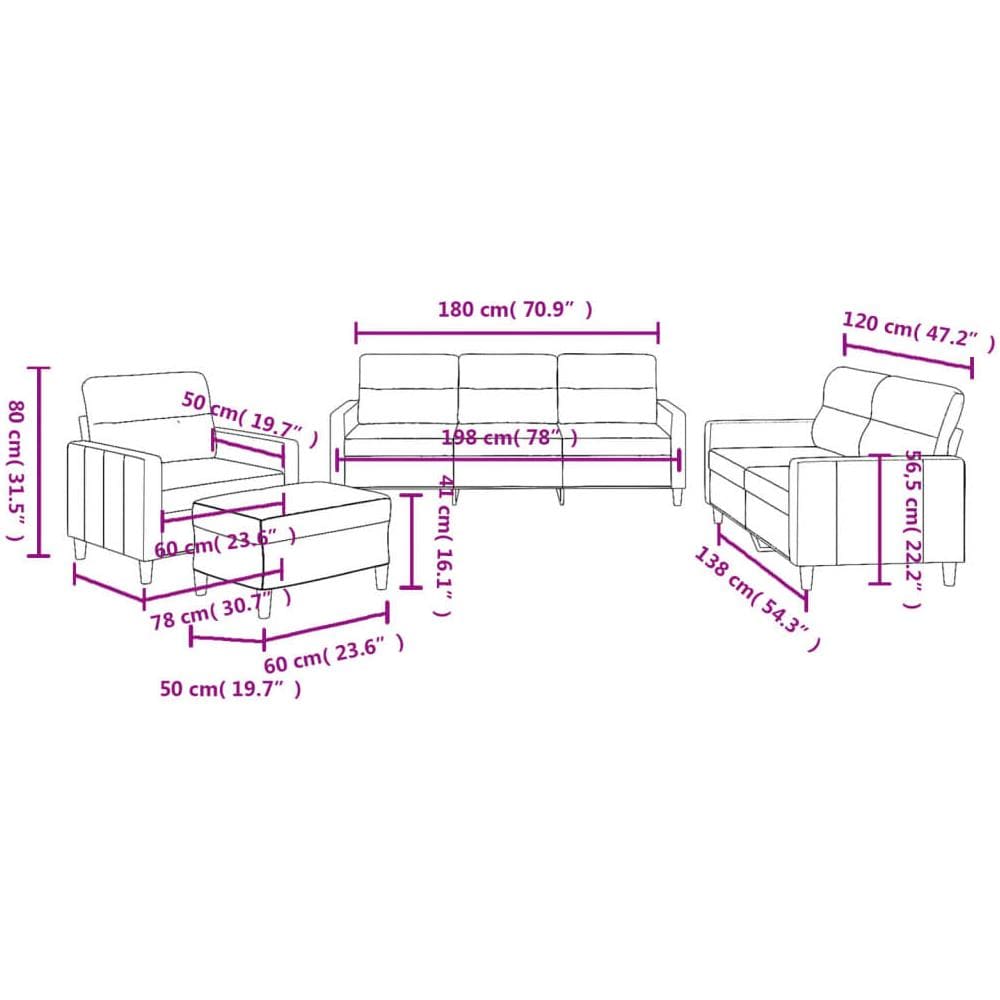 3201544 set di mobili per soggiorno Grigio - Foto 10