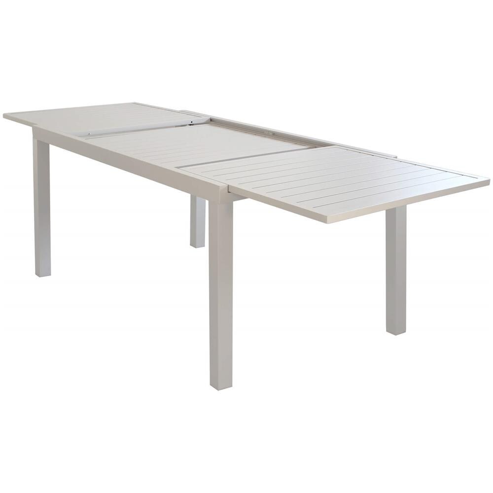 Set Tavolo Giardino Allungabile Rettangolare 160/240 X 90 Con 4 Sedie E 2 Poltrone In Alluminio Tortora Da Esterno - Foto 4