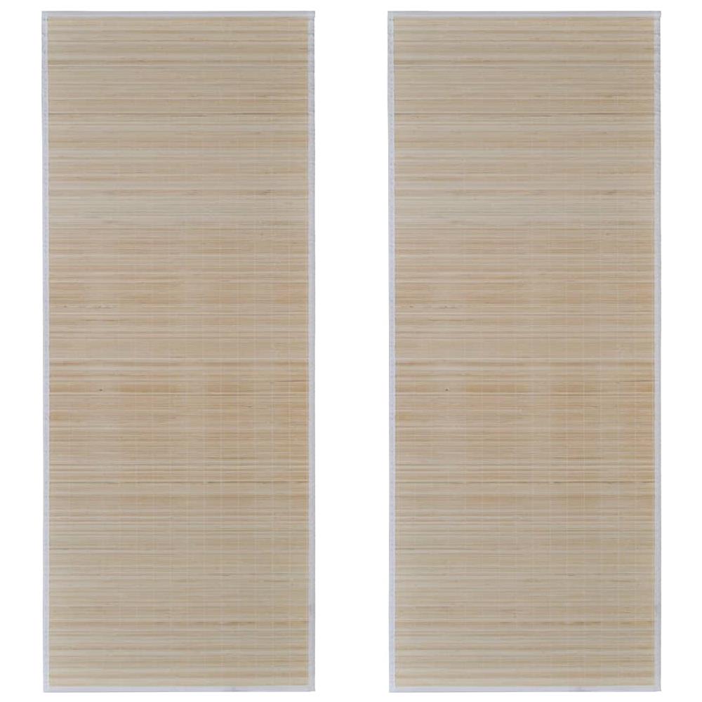 Tappeti Rettangolari In Bambù Naturale 2 Pz 120x180 Cm - Foto 2